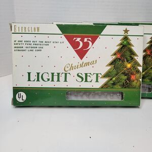 Everglow 35 Christmas Multi Clear Miniature Light Set 1855-02 LOT OF 4 very Rare